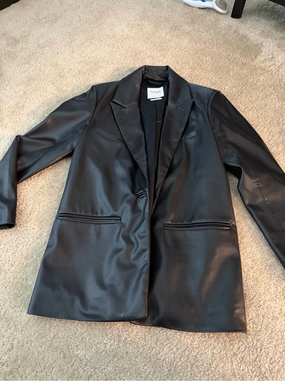 A&F fake leather blazer